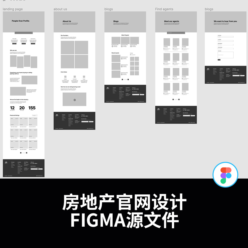 5页房地产网站设计原型图figma源文件