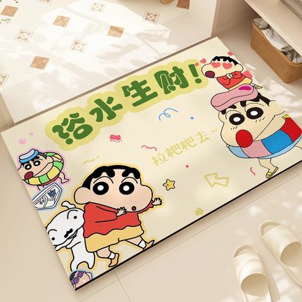 蜡笔小新卫生间地垫浴室防滑吸水速干脚垫子硅藻泥厕所洗手间地毯