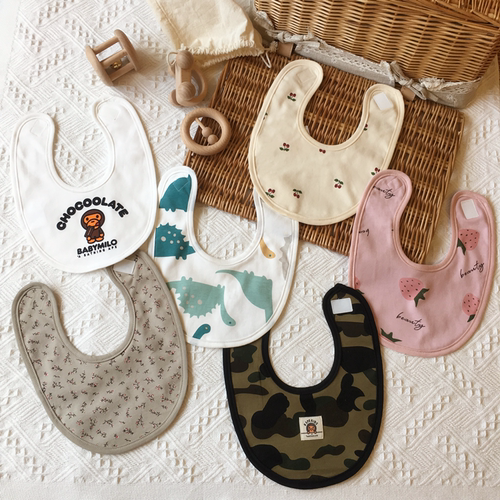 婴儿宝宝口水巾围嘴假领子日系