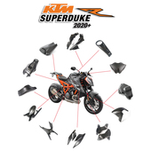 1290SDR 碳纤维改装 KTM 超级公爵 配件 全车外壳导流罩干碳