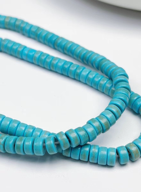 合成绿松石直切项链锁骨链diy手工串珠手链饰品配件材料