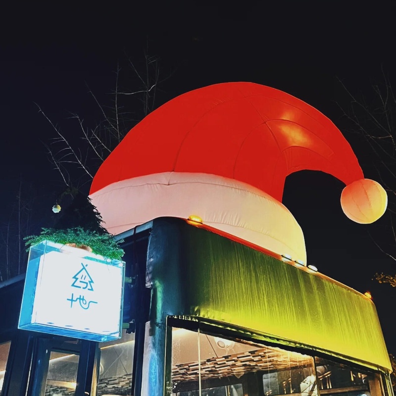 定制充气圣诞帽气模网红卡通模型户外引流圣诞活动装饰商场美陈