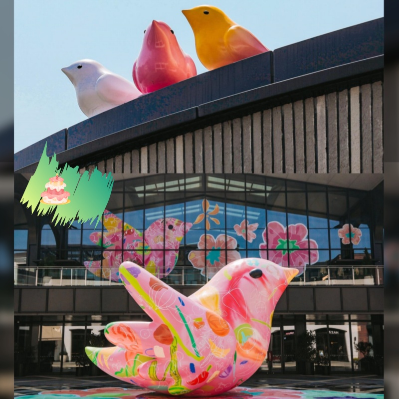 定制充气卡通春天涂鸦小鸟动物气模模型户外引流打卡拍照美陈装饰