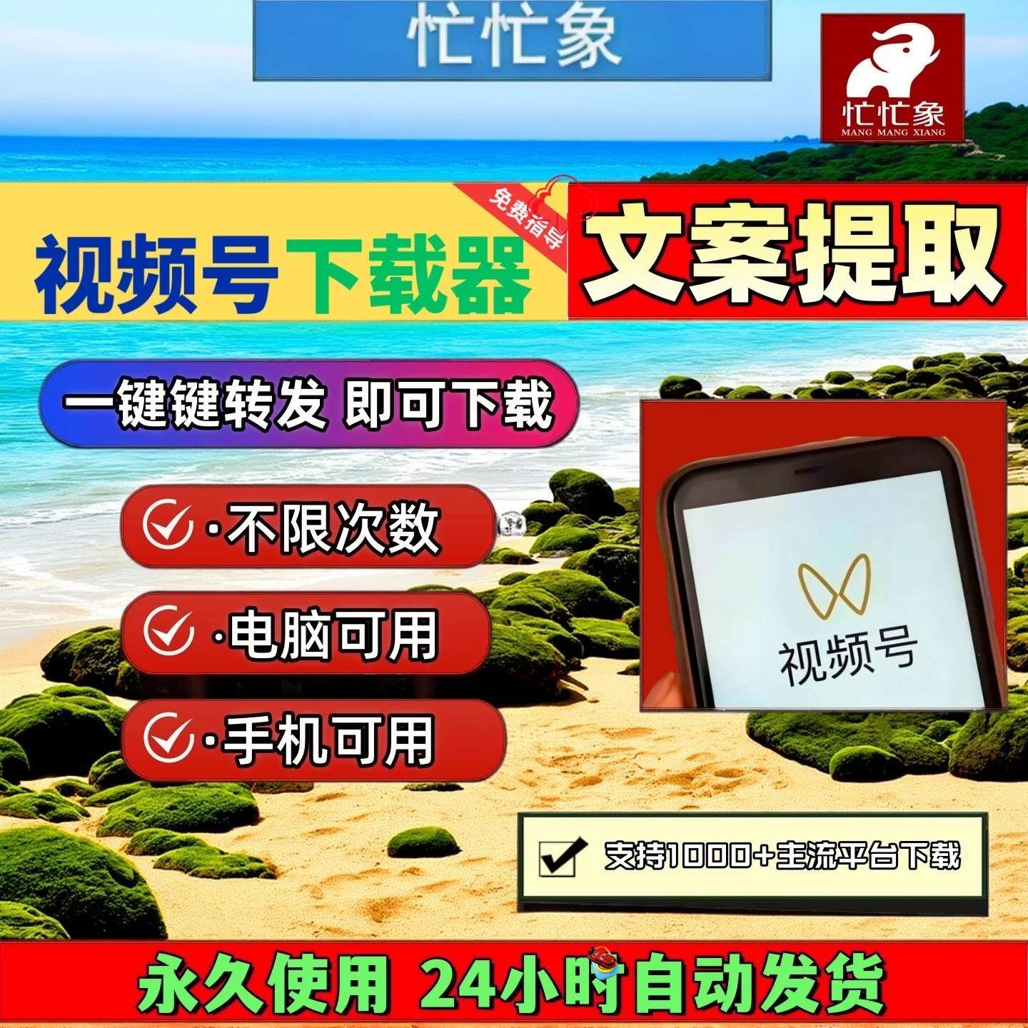 视频号下载助手全自动免安装抖音去水印界面简单去水印小程序