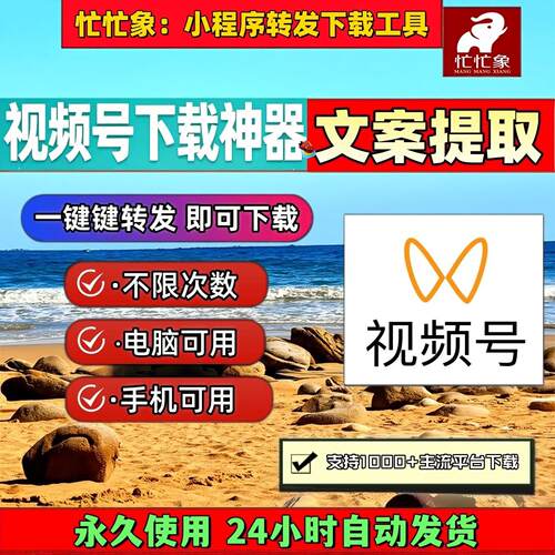 视频号下载工具去水印处理无配置要求电脑网页激活码B站小红书mp4