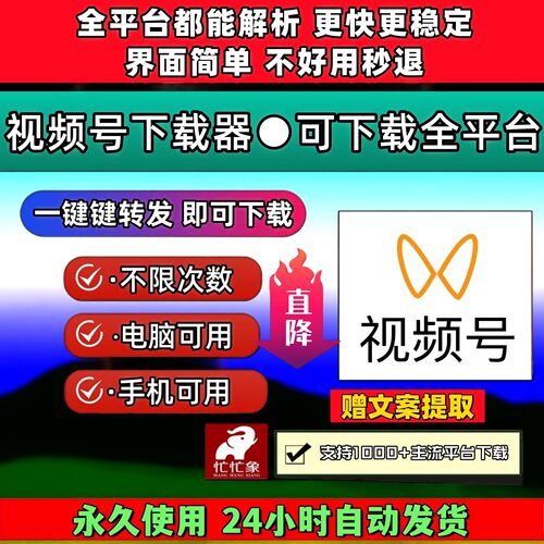 蝴蝶视频号下载工具长期可用全网无限次数mp4提取音频1对1服务p站