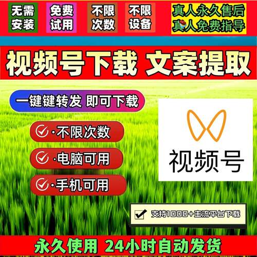 蝴蝶视频号下载工具提取音频不限平台代下视频抓取一键下载小程序