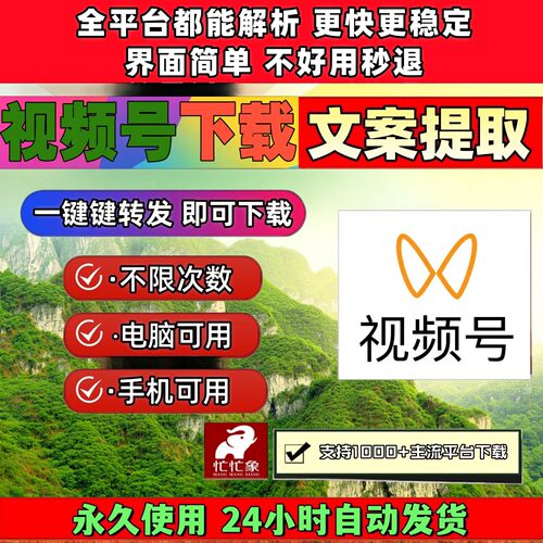 视频号下载工具解析助手会员网页软件1对1服务采集文件稳定好用