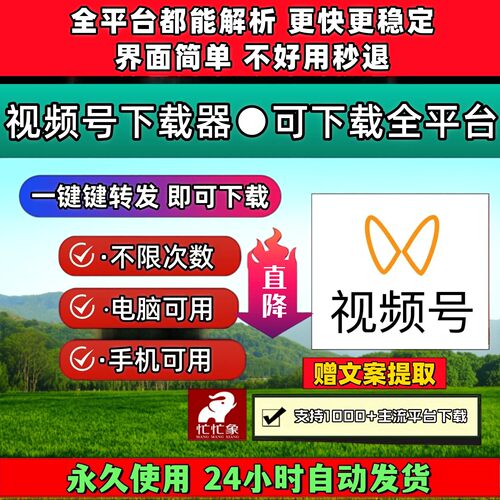 蝴蝶视频号下载工具拍下即发视频去水印去水印小程序通用网页相册