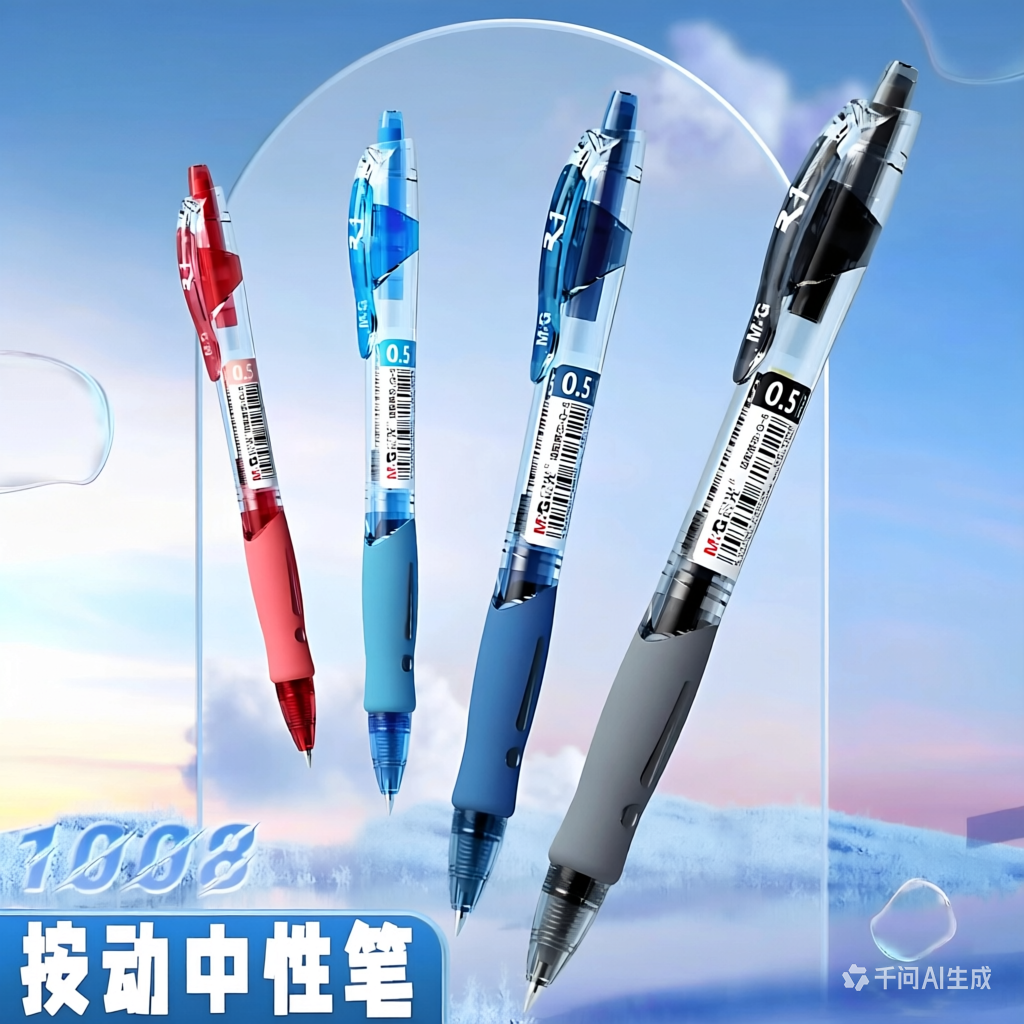 晨光中性笔，0.5mm按动中性笔GP1008 按动水笔