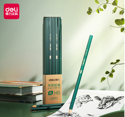 得力六角杆绘图素描10-12支