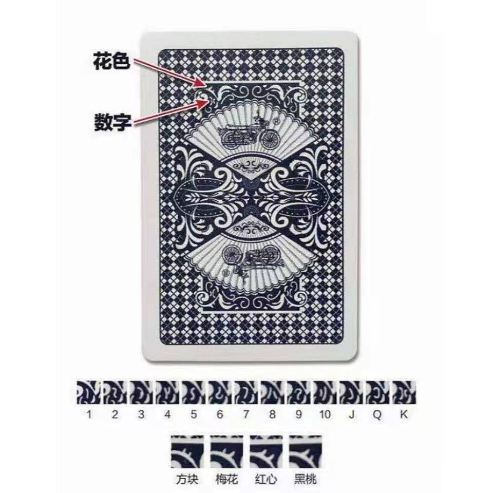 魔术扑克姚记959扑克牌背面能认花色魔术道具手法教学表演扑克