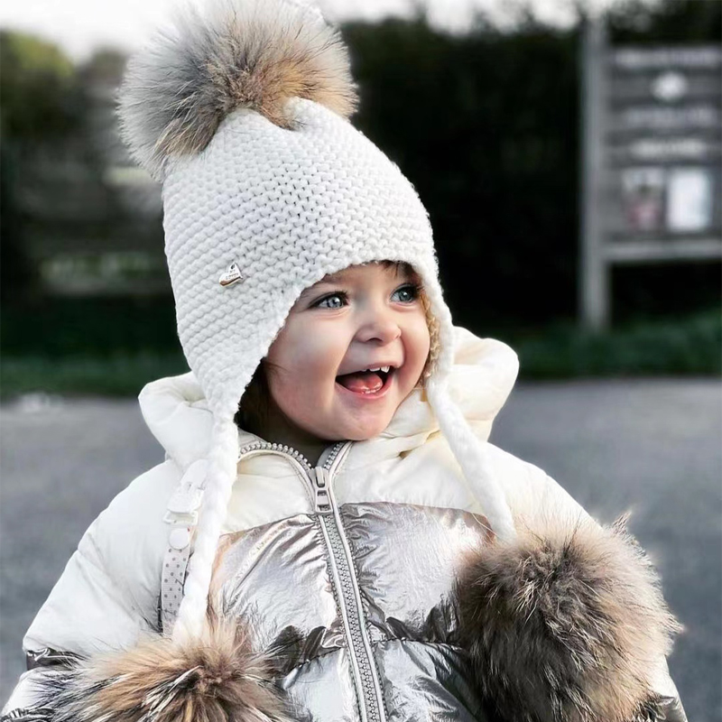 秋冬婴儿3个月帽子可爱女宝宝3岁韩版超萌针织儿童毛球帽护耳洋气