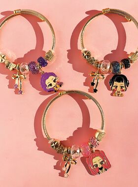 配件吊坠开口POP手链女礼不锈钢