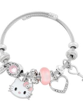 跨境日系动漫手镯三丽鸥凯蒂猫潘家多拉串珠diy手链饰品手串