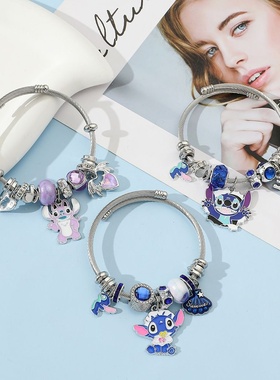 可爱史迪仔手镯女ins史迪奇闺蜜手链手串可爱少女心卡通动漫手饰