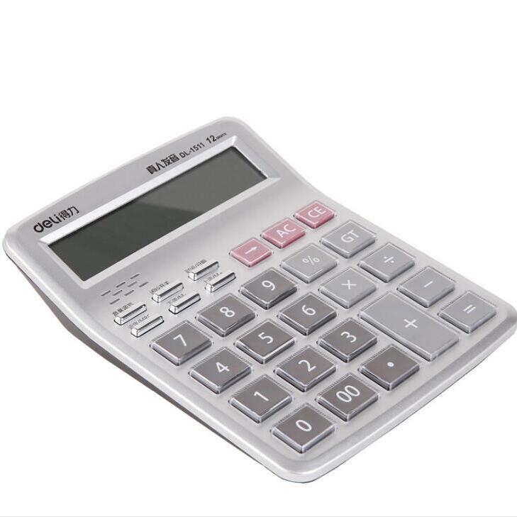 得力1511语音计算器大按键计算机计数器商店柜台收银办公带声大屏