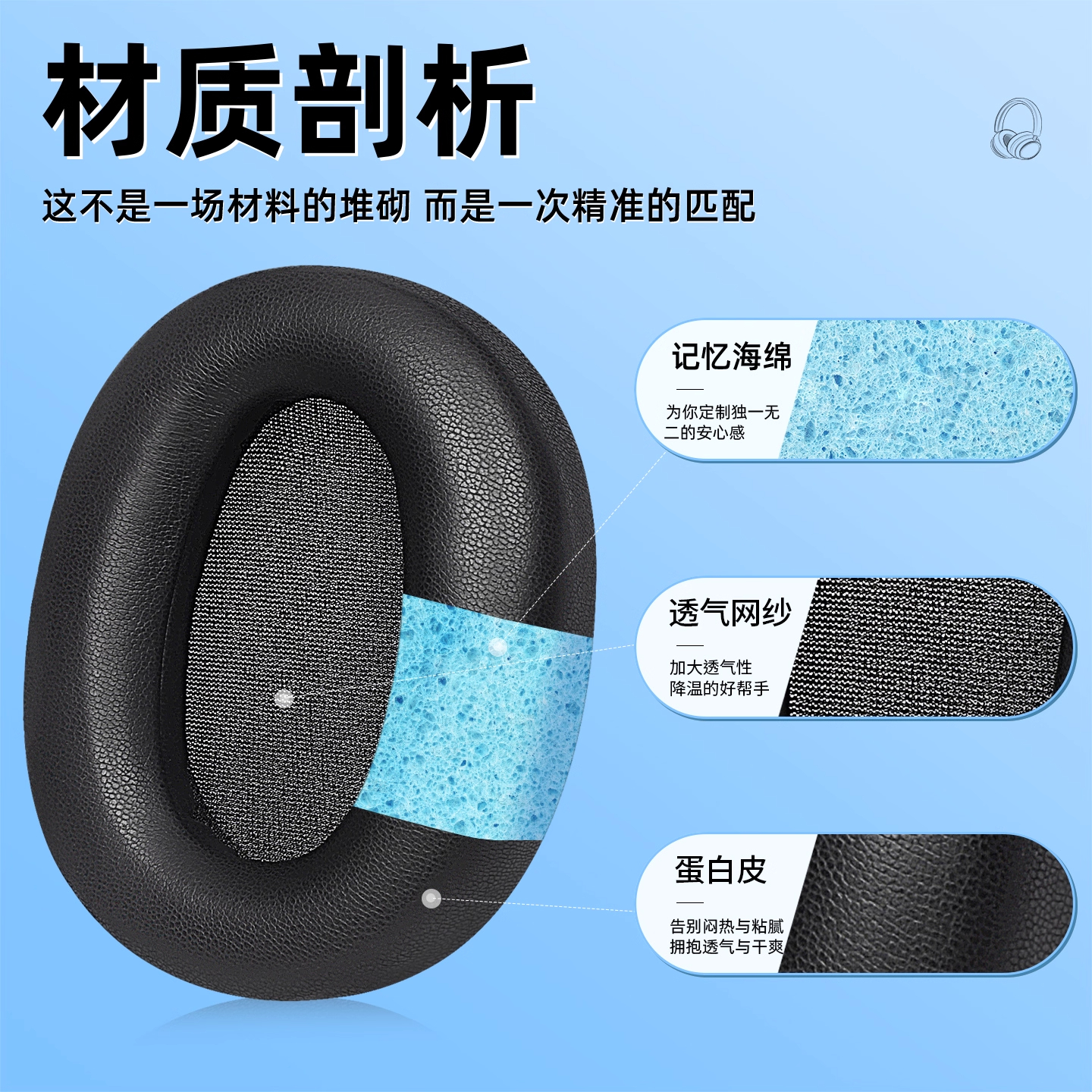 适用漫步者W830NB耳机套w830nb耳罩头戴式保护套双金标耳垫海绵皮套替换皮质头梁套