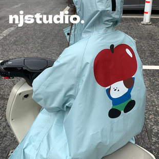 时尚便捷式长款雨衣拉链防暴雨女款成人外穿高端电动车防雨服加厚