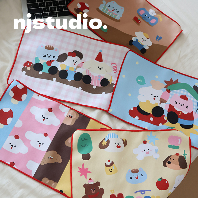 卡通厨房吸水速干抹布趣味毛绒擦手巾原创车载百洁布易清洗不掉毛