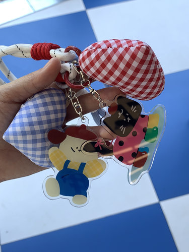 原创逛街挂饰车载挂件女卡通充棉小号钥匙扣情侣元气包包挂件爆款