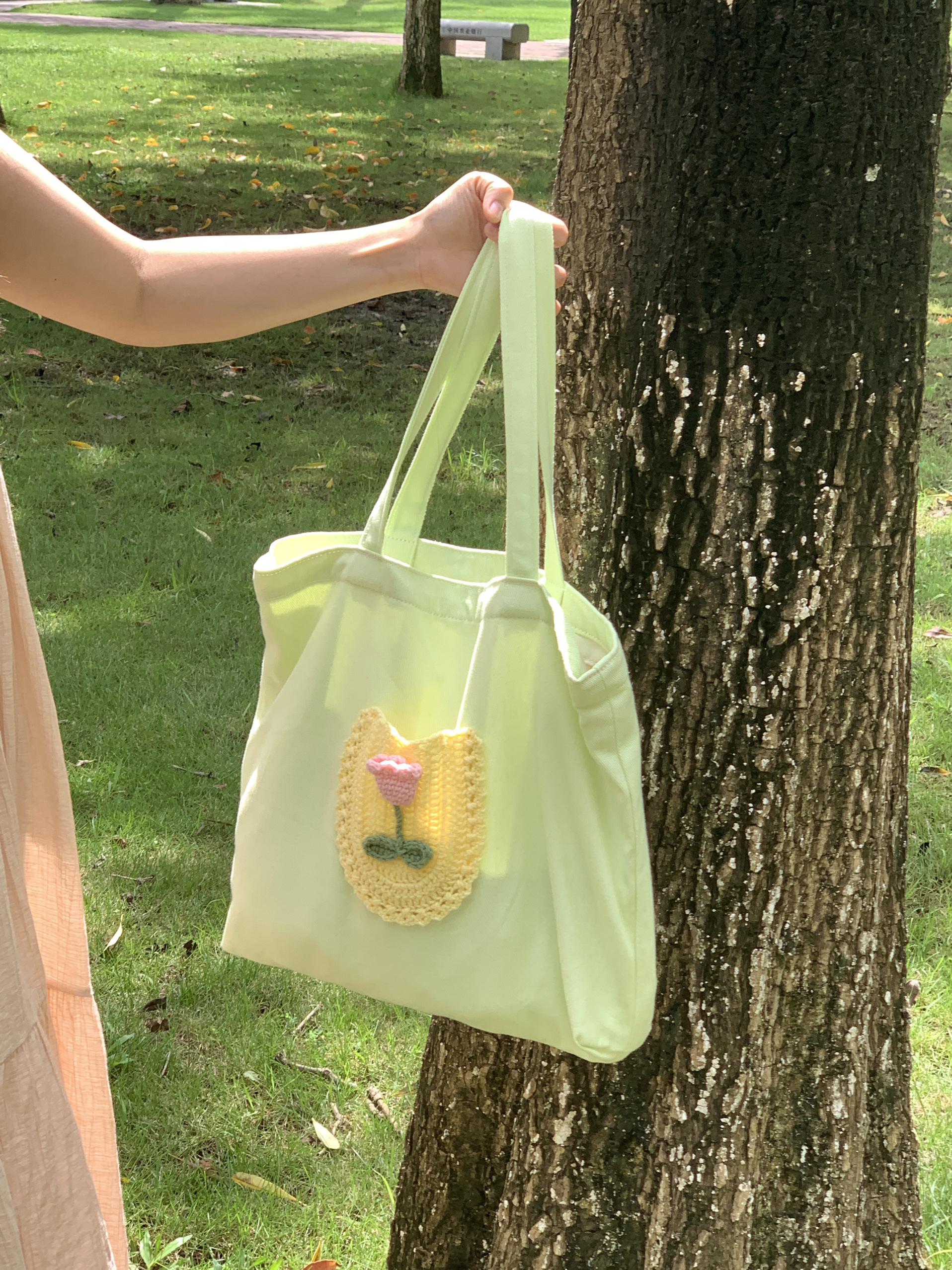 森系出游托特包小清新钩织仙气