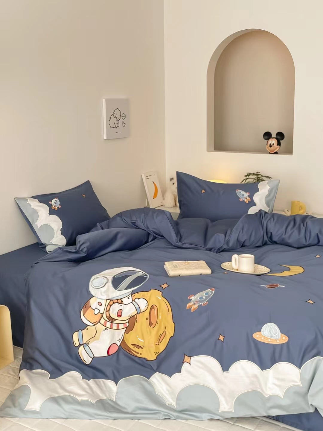 匹马棉绣花款四件套三件套床品