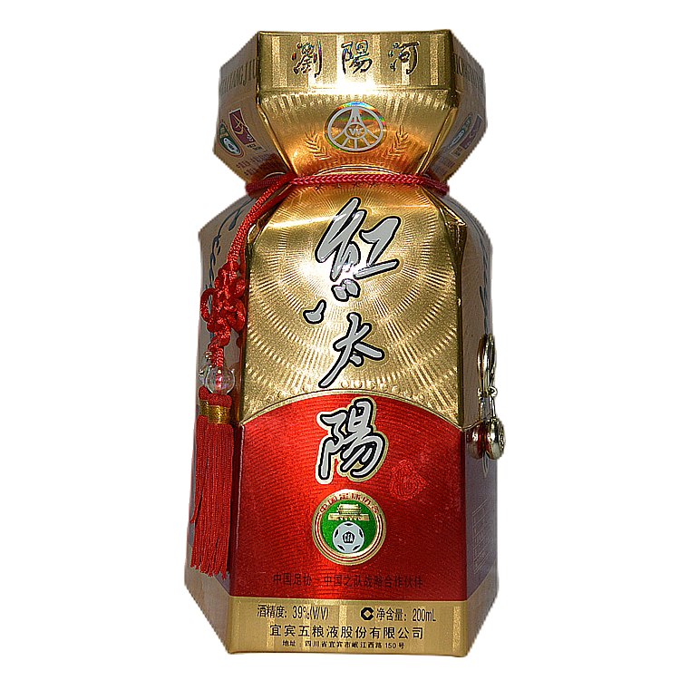 2003年红太阳39度浓香型白酒200ml小瓶装陈年库存老酒