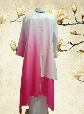 古典舞蹈服男女儿童中国风太极舞剑演出服民族风黑色水墨扇子舞服