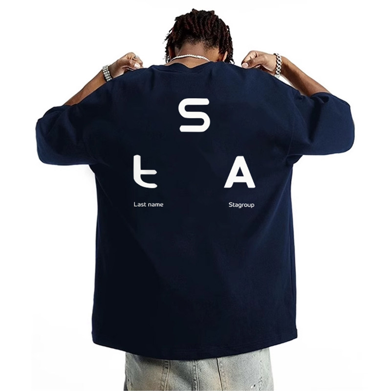 STA美式潮牌夏季圆领字母印花T恤