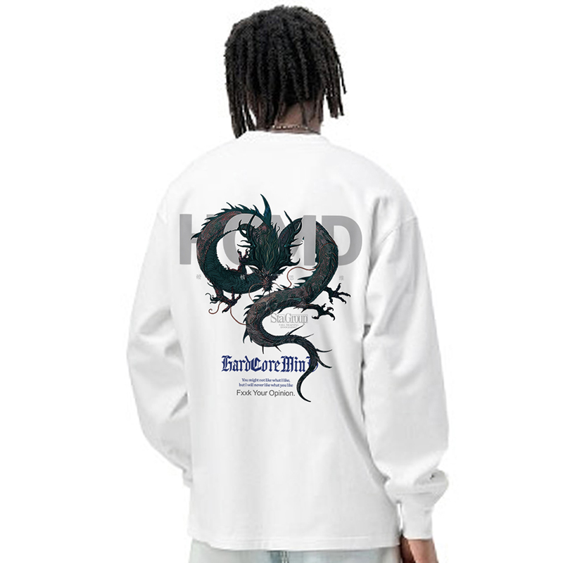 STA重磅长袖T恤男女纯棉宽松