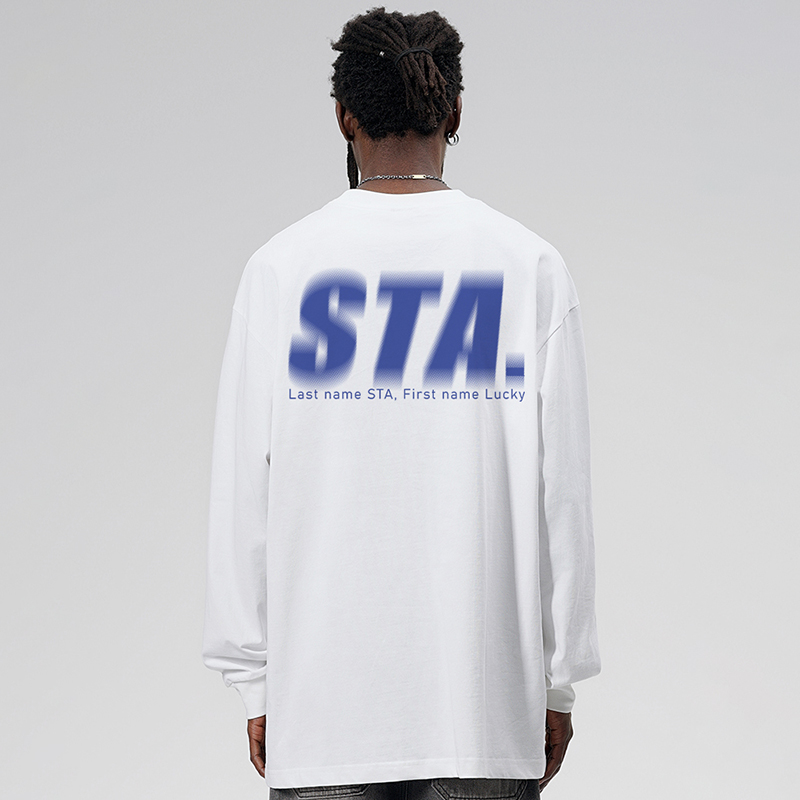 STA幻影基础字母长袖t恤男生款