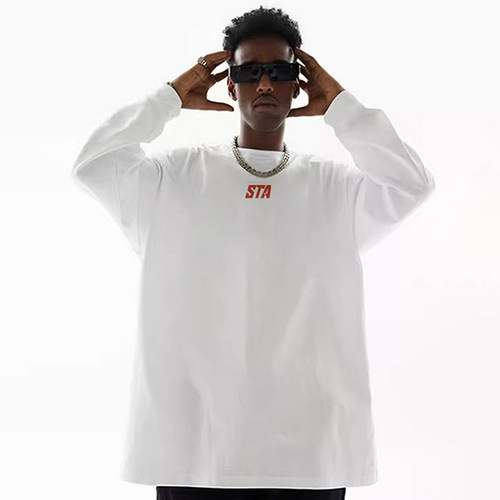 STA简易小字母纯棉长袖T恤