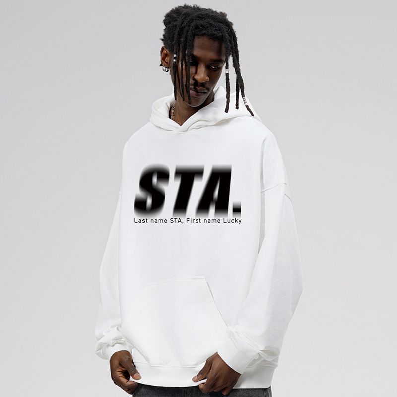 STA宽松百搭连帽卫衣加绒