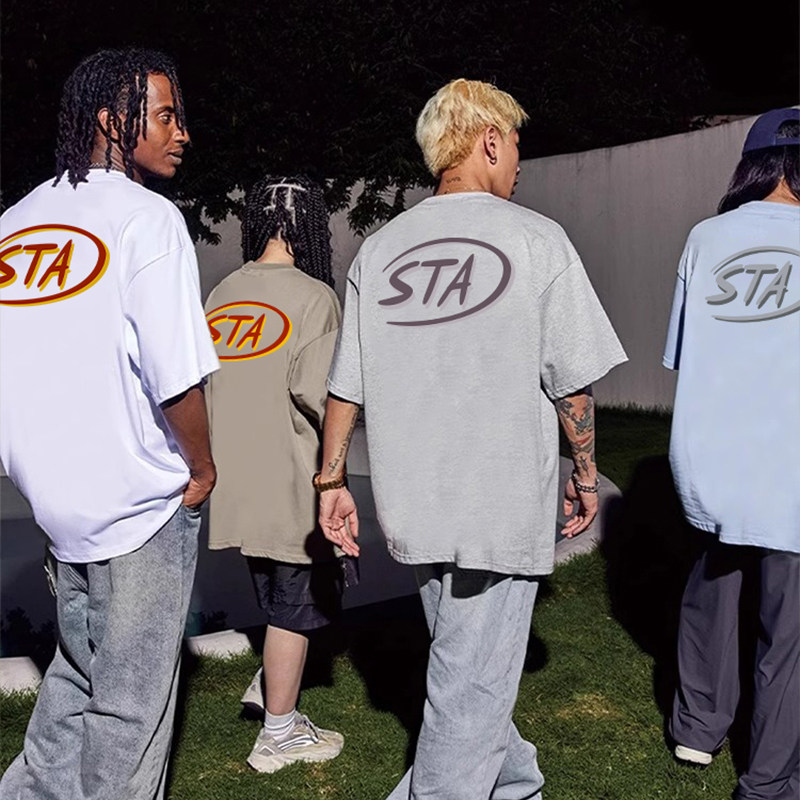 STA美式潮牌字母印花短袖休闲T恤
