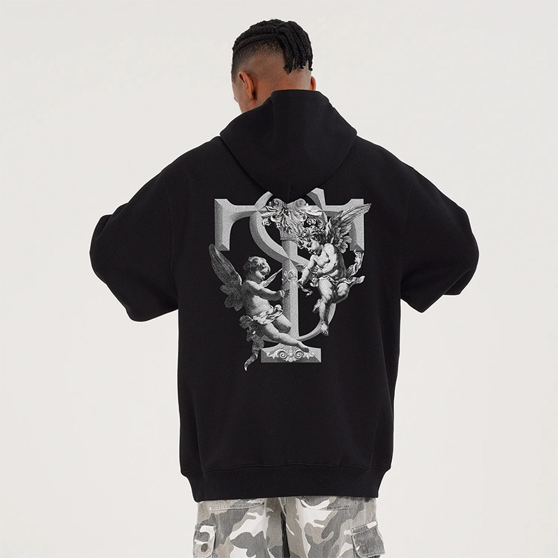 STA雕像小天使秋冬美式复古休闲高街连帽卫衣男休闲百搭宽松上衣,男装,卫衣,淘宝优惠券,粉丝福利购,淘宝优惠卷