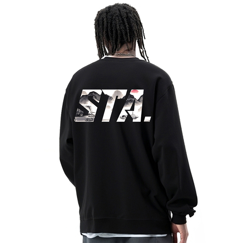 STA长袖T恤男女百搭风打底上衣