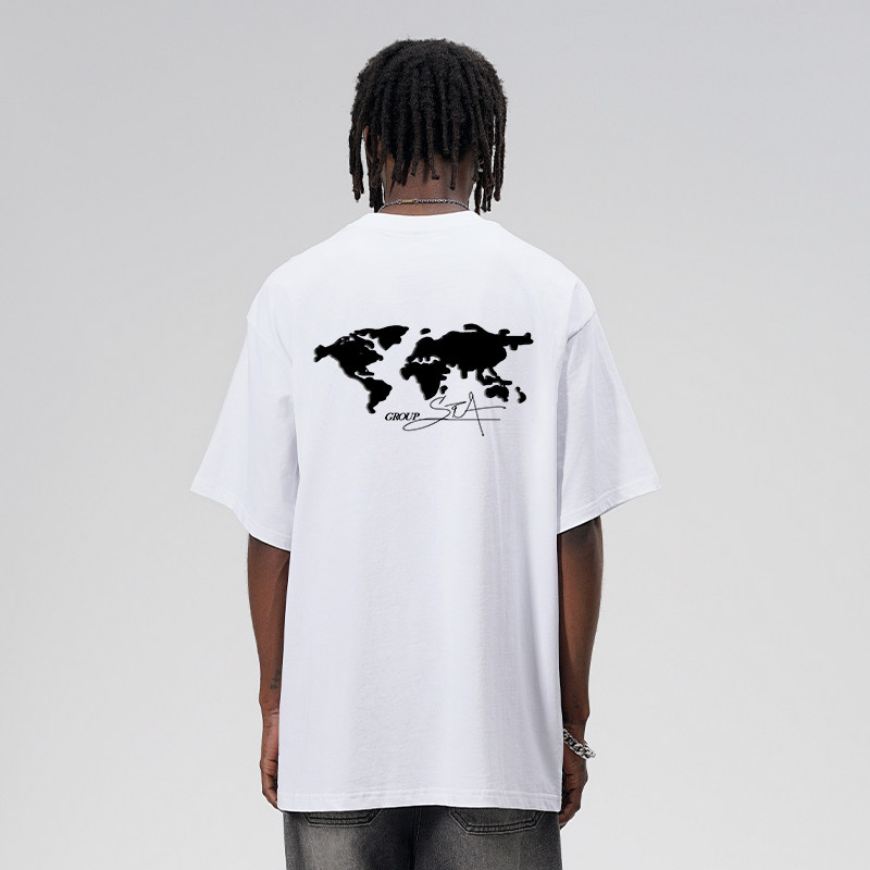 STA美式高街字母印花宽松纯棉T恤