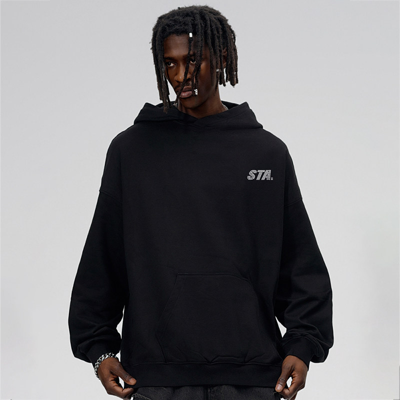 STA国潮原创基础烫钻小字母重磅连帽卫衣复古美式男女情侣上衣服,男装,卫衣,淘宝优惠券,粉丝福利购,淘宝优惠卷