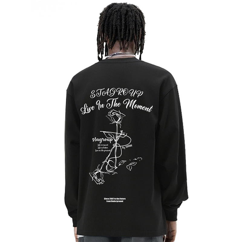 STA长袖T恤纯棉打底衫重磅