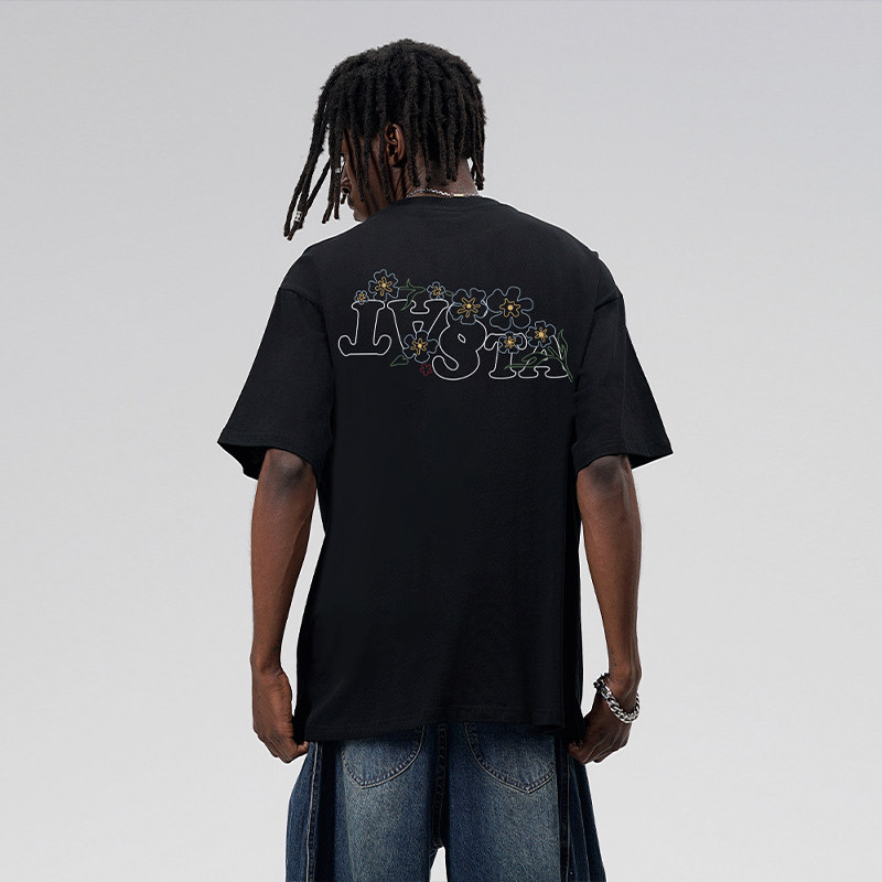 STA美式高街字母印花短袖纯棉T恤