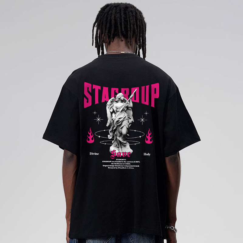 STA美式复古字母印花短袖T恤