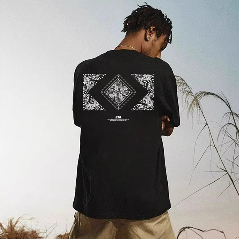 STA美式潮牌字母印花短袖纯棉T恤