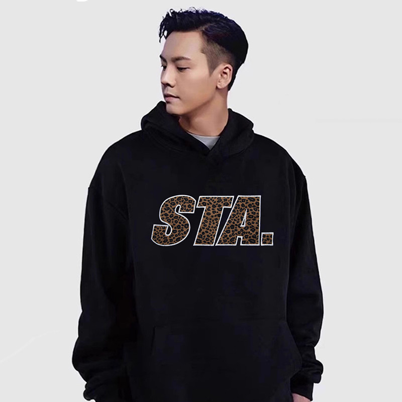 STA美式高街时尚潮牌豹纹卫衣