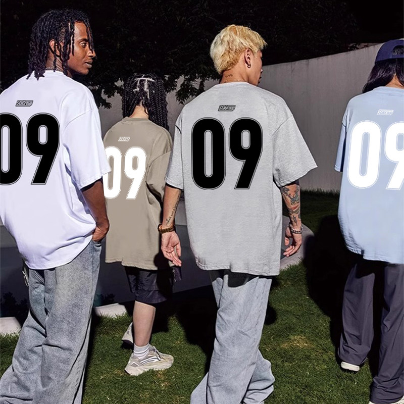 STA美式潮牌字母印花纯棉宽松T恤