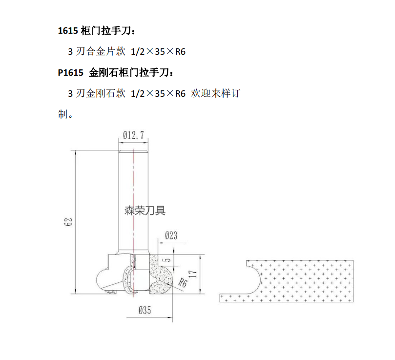 川木指甲状型线条刀类二弧指甲刀1/4*1/2木工专业刃具铣刀1503