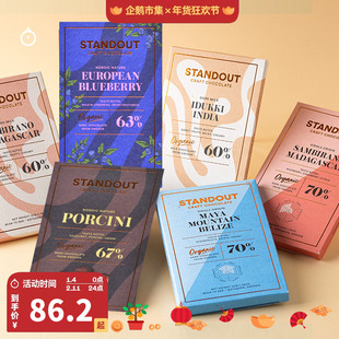 企鹅市集 瑞典Standout巧克力 北欧创意增味奶巧黑巧克力50g