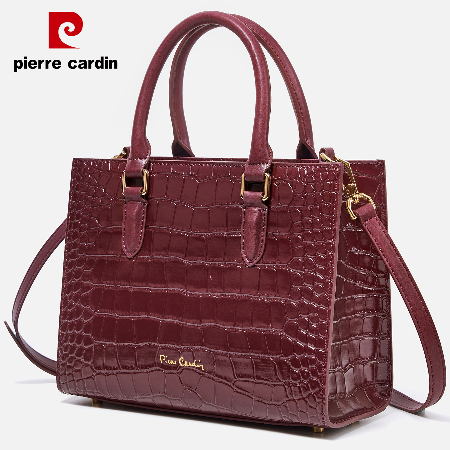 皮尔卡丹鳄鱼纹女包2025新款