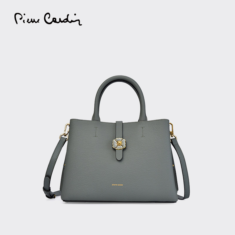皮尔卡丹新款包包女轻奢高级感手提包单肩斜挎包头层牛皮女妈妈包