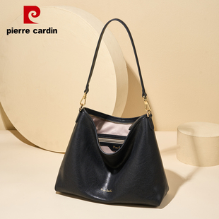 皮尔卡丹hobo软皮头层单肩大容量2025新款通勤腋下女包时尚斜挎包